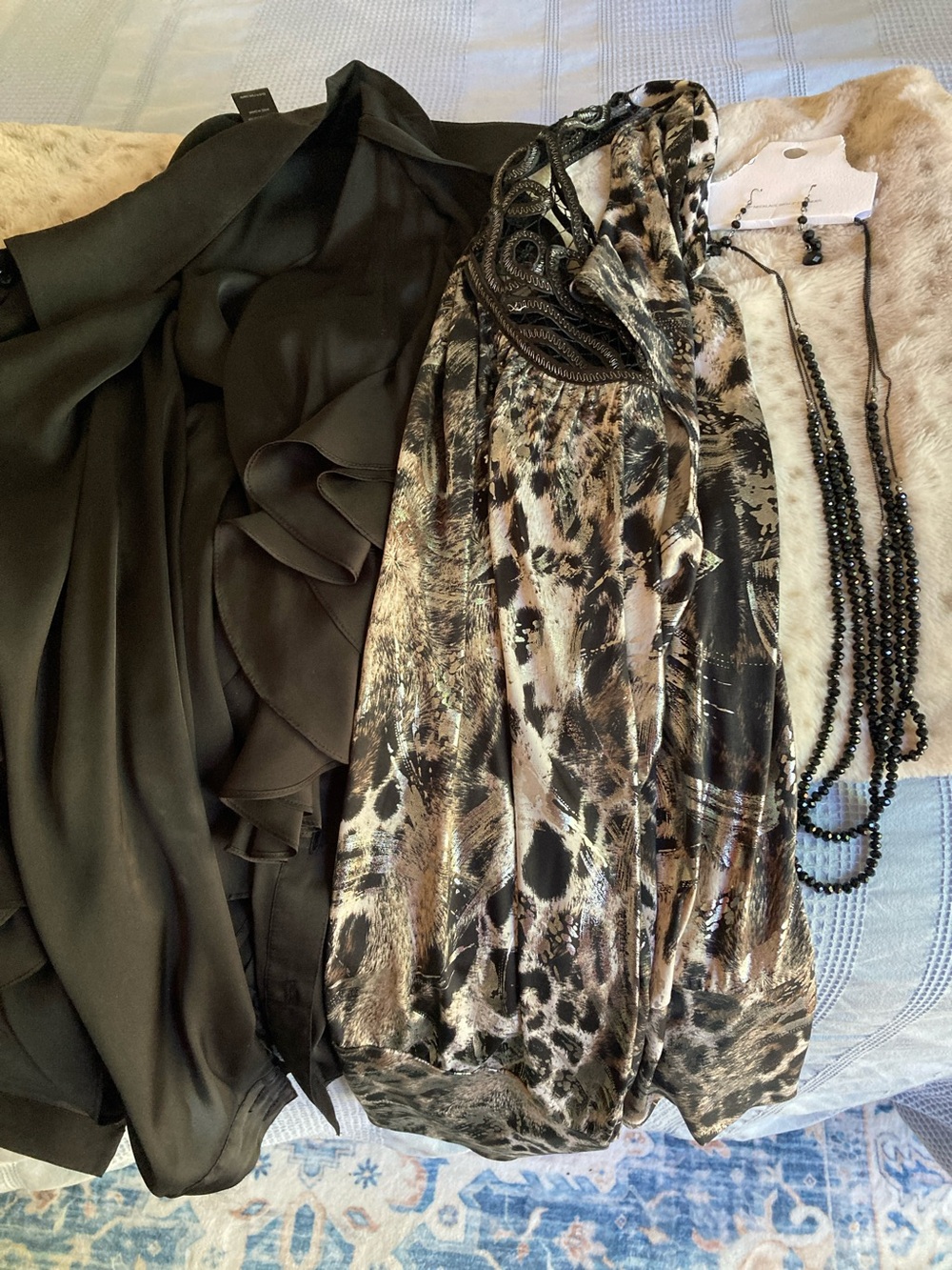 INC International Concepts Mixed Black and Brown Animal Print Dress